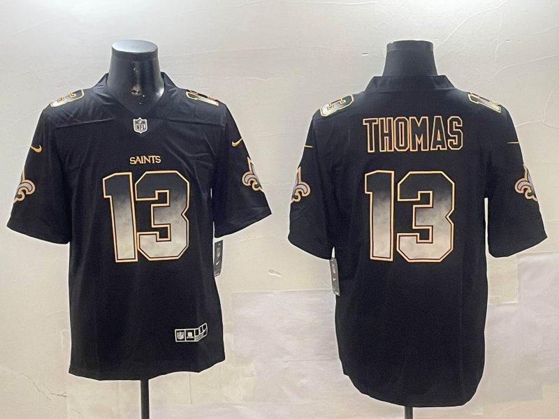 Men New Orleans Saints #13 Thomas Black Nike Smoke Fashion 2024 Limited NFL Jersey style 1->atlanta braves->MLB Jersey